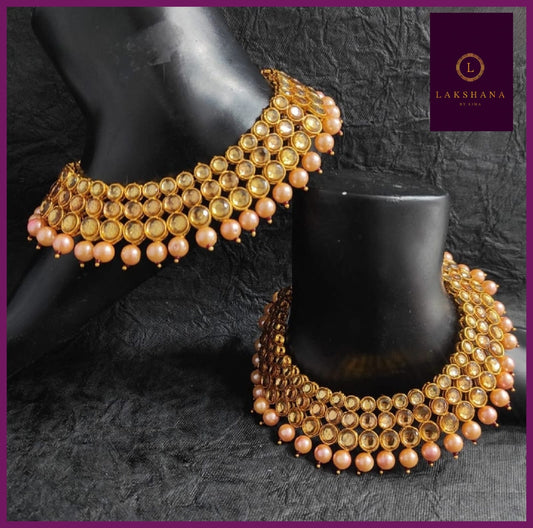 KL02- Premium Kundan anklet set