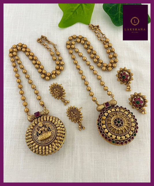 NK_12- Two in one reversible necklace set